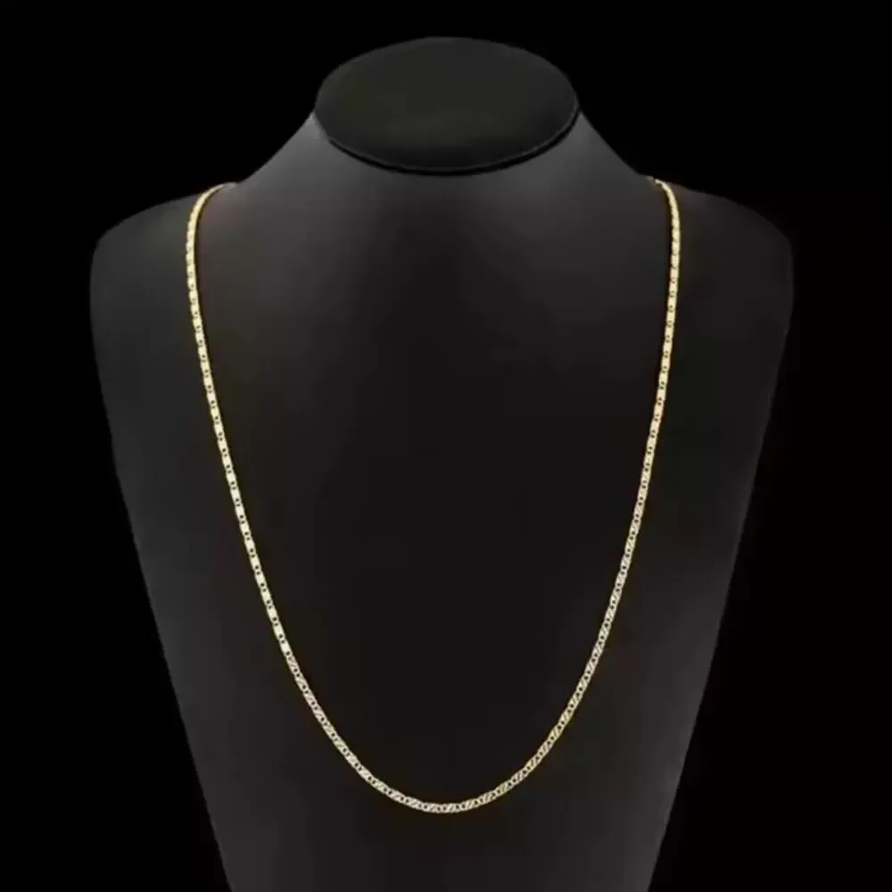 18k Gold Plated Chain Necklace Spanish Style Catholic Valentines Birthday Gift